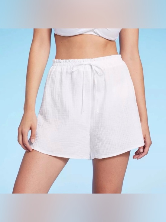 Kona Sol Other - Kona Sol White Cotton Gauze Drawstring Beach Shorts L